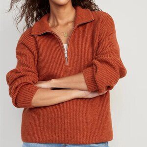 Old Navy Shaker Stitch Orange Half Zip Sweater Size 2X